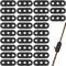 Fzyisw 30 PCS Tendeur de Corde 3 Trous Tendeur de Cordeau, Tendeur de Corde Camping Noir, Corde Boucle Ajusteur, Tendeur de Corde Cliquet Camping pour Tente Bâche Randonnée Camping