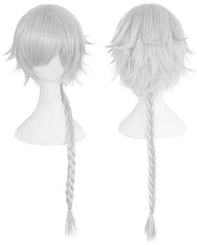 COSPLAZA Nikolai Gogol Bungo Stray Dogs Lange Silber Weiß Geflochten Männer Anime Show Halloween Party Cosplay Kostüm Perücke