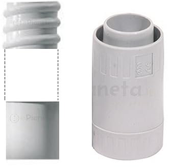 6PZ RACCORDO TUBO RIGIDO GUAINA pari diametro tenuta stagna Ø 16 mm IP65 in PVC grigio collegamento impermeabile