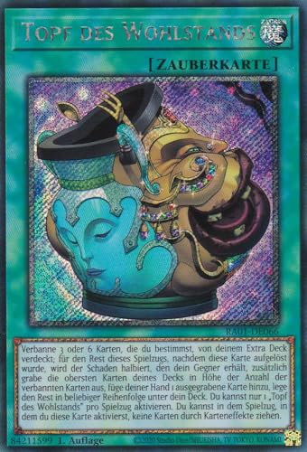 RA01-DE066 - Topf des Wohlstands - Platinum Secret Rare - 1. Auflage - DEUTSCH - 25th Anniversary Rarity Collection - mit LMS Trading Fieldcenter-Karte Yugioh