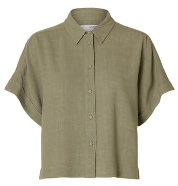 SELECTED FEMME Damen Slwviva Ss Cropped Sun Shirt Noos Slwviva Ss Cropped Sun Shirt Noos (1er Pack)