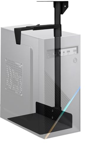 Yinnhom PC Rechner Halterung für Untertisch, Verstellbare Computer Aufhängung Halter für Untertisch, Vollständiges Stahlmaterial, bis 35 kg, Funktioniert mit den meisten Hosts