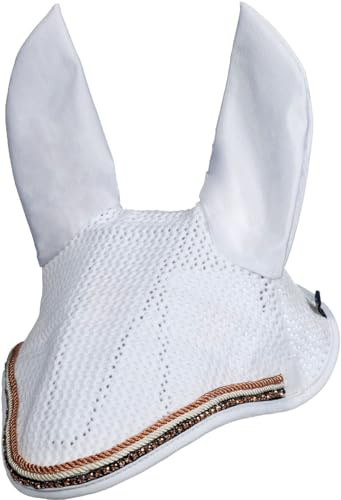 HKM Rosegold Glamour Style Ear bonnet White/Rose-Gold Pony