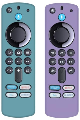 (2 Pack) Silicone Protective Remote Cover for Fire Stick TV Alexa 3rd Gen | Silicone,Glow Turquois& Glow Violett, for Fire TV Stick 4K Alexa Voice Remote 3rd Gen