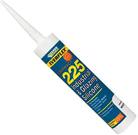 Everbuild – Everflex – 225 Contract Industrial & Glazing Silicone – Industrial and Glazing Sealant – Adheres to Most Common Building Materials – Black – 295ml