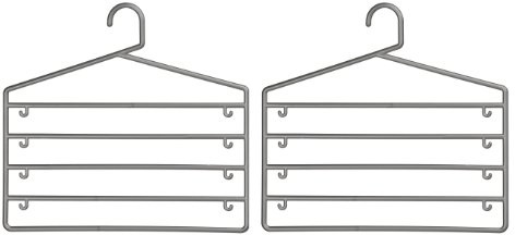 Premier Housewares Plastic Trouser Organiser - Grey, Set of 2