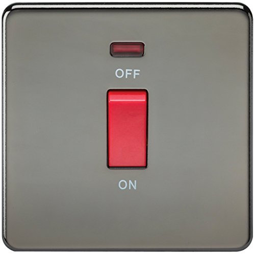 Knightsbridge SF8331NBN Screwless 45 A 1-Gang DP Switch, 230 V, Black Nickel
