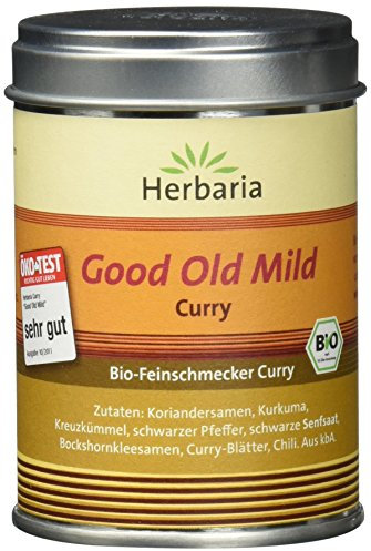 Herbaria Good Old Mild Curry bio 80g M-Dose – Bio-Currypulver, Bio-Curry-Mischung - Bio-Gewürzmischung für klassische Curry-Spezialitäten mit erlesenen Zutaten - in nachhaltiger Aromaschutz-Dose