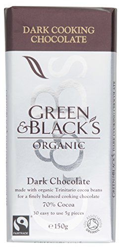 Green & Black's Organic Dark Cooking Chocolate, 70% Cocoa, 150g (Pack of 1) | Luxurious Dark Organic Chocolate Bar Tasting Intense Flavour, Vegetarian Selection for Premium Cooking and Baking