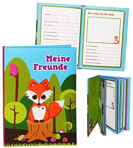 Meine Freunde Buch - Fuchs - für Schulfreunde & Kindergarten - Poesie A5 Hardcover - Freundebuch Poesiealbum Kinder Schule - Füchse/für Jungen Mädchen -..