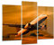 Mehrteilige Bilder auf Glas 130x100cm Glasbild Passagier Flugzeug Flugzeug Flügel Groß Wanddeko Schlafzimmer Küche Set 3 teilige Wandbilder Dekoration Wohnzimmer Modern Wand Art GCB130x100-0368