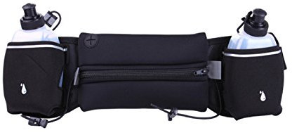 Elonglin Ceinture de Course à Pied avec Système d'hydratation Lot de 2 Bouteilles d'eau Sport Bouteille Ceinture Porte-bidon Marathon Sac Banane pour 4-6 Pouce Téléphone Étanche Marcher Jogging Noir
