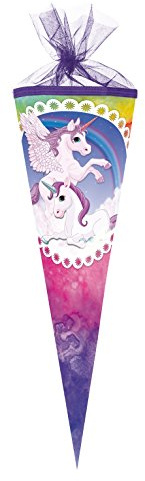Nestler Schultüte Pegasus Regenbogenbunt Zuckertüte Schulanfang Einschulung: Größe: 50cm rund