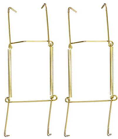 sourcing map Plate Hanger, 8-inch U Type Zinc Plated Invisible Wall Decorative Hooks with Tip Protectors, 2 Pcs
