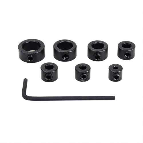 VIFER 8 Piezas Juego de Topes de Profundidad para Brocas, Anillos de Tope de Taladro Localizador de Perforación con la Llave Hexagonal, Collares de Tope de Profundidad 3-12 mm