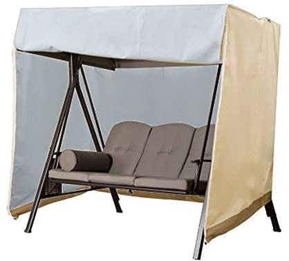 LZYqwq Schutzhülle Hollywoodschaukel Abdeckhaub 2 Sitzer 160 x 120 x 170cm, mit 2 Reißverschlüssen und Befestigungskordel, für Gartenmöbel 210D Oxford Wasserdicht(A)