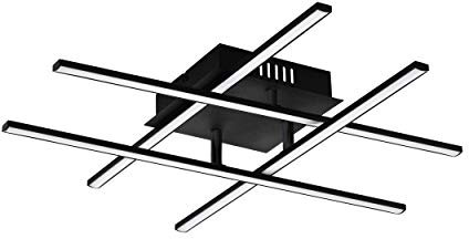 EGLO LED Deckenleuchte Lasana 3, 4 flammige Wandlampe, Deckenlampe aus Stahl in Schwarz und Kunststoff in Weiß, Wohnzimmerlampe, warmweiß, L x B 50 cm