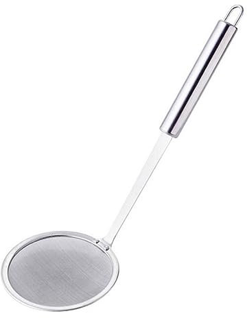 Exuberanter Cuillère Écumoire, Passoire Cuisine INOX Passoire À Huile Cuillère À Fente avec Le Long Manche pour Pot Chaud, Écume Les Écumes De Graisse