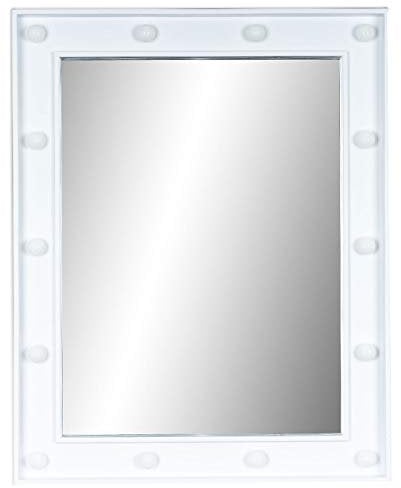 levandeo Wandspiegel LED Spiegel Weiß 39x49cm Wanddeko Schminkspiegel mit Beleuchtung Badspiegel Flurspiegel