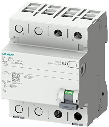 Siemens Interruttore differenziale, 2 poli, Tipo B, con ritardo breve, Ingresso: 25 A, 30 mA, Un AC: 230 V marca