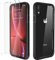 ORETECH für iPhone XR Hülle, Handyhülle iPhone XR, mit [2 Stück Displayschutzfolie], Hülle iPhone XR, Stoßfest Transparent Schutzhülle Bumper iPhone XR Case 6,1 Schwarz