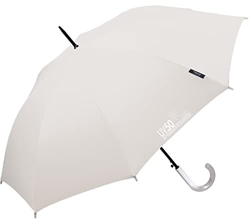 Happy Rain Paraguas con protección UV 50 automática, gris, talla única, Clásico