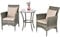 GOPLUS 3 teilig Gartenmöbel Set, Balkonmöbel aus Polyrattan, Rattanmöbel inkl. 1 Tisch & 2 Stühlen mit Kissen, Gartengarnitur Sitzgruppe Rattan wetterfest für Garten Balkon, Grau