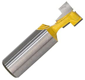 T-Slot Router Cutter Bit, Hex Bolt Woodworking Keyhole, 1/4 Shank 1/2 Cutting Dia Yellow