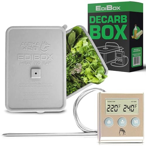 Caja de descarboxilador, kit de silicona para descarbar hierbas e infundir en mantequilla, aceites y tinturas, Edibox Titanium