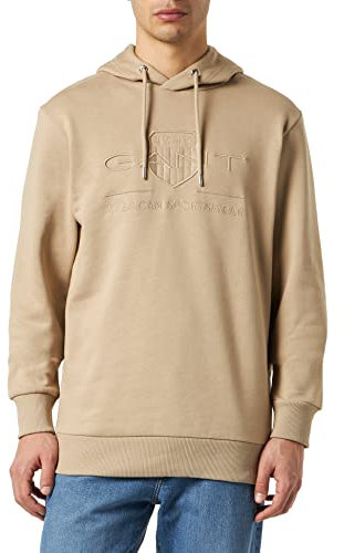 Gant Herren REG Shield Hoodie Tonal Logo Kapuzenpullover, Concrete BEIGE, XXL