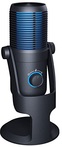 Aokicase USB Handheld Condenser Microphone,Gaming Microphone,for Online Class Live Microphone,YouTube,Tiktok,Ins,Mic on Mac/PS4/PS5, with RGB Control, Headphone Jack, Pop Filter（Bidirectional）