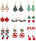 JeweBella 9 Paar Ohrringe Weihnachten für Damen Mädchen Weihnachts Ohrringe Set Hängend Weihnachtsbaum Schneeflocke Weihnachtsglocke Elch Weihnachtsohrringe Damen Weihnachten Party Geschenk