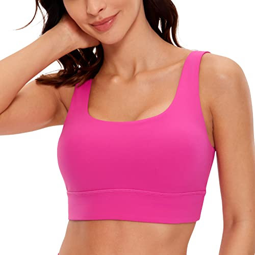 CRZ YOGA Damen ButterLuxe Sport BH U Back Ohne Buegel Große Brüste Fitness Yoga BH Top Hibiskus-Purpur M
