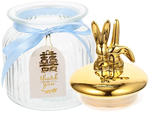 SEWACC Bonbonglas Hase Frischhaltedosen Osterglas Hasenform nohr Vorratsglas Zuckerdose Schmuckschatulle Ostern Tischdekoration Gewürzdosen