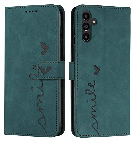 VEEMOS Klapphülle für Samsung Galaxy A54 5G Hülle Klappbar Handyhülle mit Kartenfach Ständer Schutzhülle Handy Tasche Leder Flip Book Case Cover Handytasche - Türkis