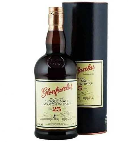 GLENFARCLAS HIGHLAND SINGLE MALT SCOTCH WHISKY IM ALTER VON 25 JAHREN 70 CL