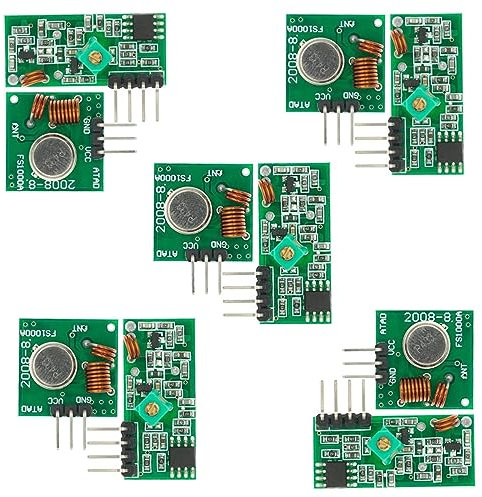 433M Transmitter + Receiver Kit High Frequency Super Regenerative Transceiver Module for Burglar Alarm 5 Sets