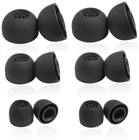 Luckvan Silikon-Ohrstöpsel für Sennheiser IE900/600/300/200, 6 Paar, Schwarz