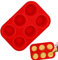 ZEACCT 6 Tassen Jumbo Silikon Muffinform, Rot Große Muffinform aus Silikon, Antihaft Cupcake Dose, Muffinform Silikon, Antihaft Muffinblech für Backblech Backform Cupcakes, Brownies, Pudding, Kuchen.
