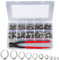 Outigu 150 fascette stringitubo a orecchio singolo in acciaio inox 304 con pinza: kit assortito (7-21 mm) per tubi dell'acqua, idraulici e uso automobilistico, tra cui morsetti Pex (150 pezzi)