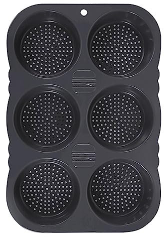 DLSIN Moldes para Pan de Hamburguesa para Hornear - Molde para Pan de 4/6 cavidades | Molde para Hornear Pan Reutilizable Antiadherente Molde para Pan Flexible para Muffin Top, Whoopie Pies, Bollos