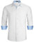 HISDERN Men's White Long Sleeve Shirt - Formal/Casual Business Button Down Slim Fit Shirt - XL