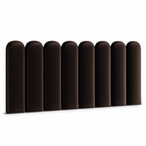 Muralo - Wandkissen aus Kunstleder Kopfteil-Bett Wandpolster Bettkopfteil Gepolstert Polster-Paneel Kopfenden für Wohnzimmer, Schlafzimmer (Braun, 20 cm x 80 cm)