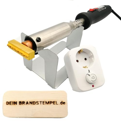 elektrischer Brandstempel mit deinem Schriftzug für Holz, Leder, Pappe - personalisiertes Schrift Brandeisen, individueller Text Brennstempel in 50 mm
