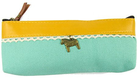 Miniblings Täschchen Pony Schminktasche Makeup Mäppchen Tasche Grün Borte