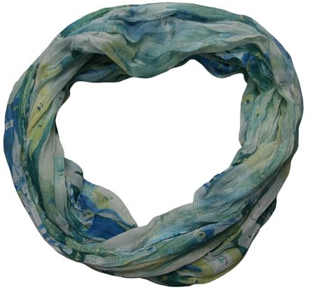 beybey® Damen Katzen Seide Loop Schal I love my cat - ein Seidenschal zum Verlieben (blau)