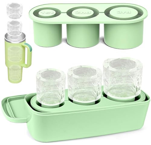 Silicone Ice Stick Moulds for Stanley Tumblers, Reusable Cylinder Ice Cube Tray for 30/40 oz Cups, Long Slim Ice Sticks for Cocktails, Water Bottles & Drinks (A)