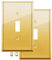 Rio Salto Wechselschalter-Abdeckung, Messing, Metall, hochglanzpoliert, goldfarben, Standardgröße, Wandplatte, Einzel-Kippschalter, Wandplatte, dekorativ, Gold, 1-Gang-Wandschalter-Abdeckungen,