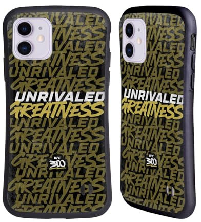 Head Case Designs Offizielle UFC Unübertroffene Größe Schwarz 300 Logo Hybride Handyhülle Hülle Huelle kompatibel mit Apple iPhone 11