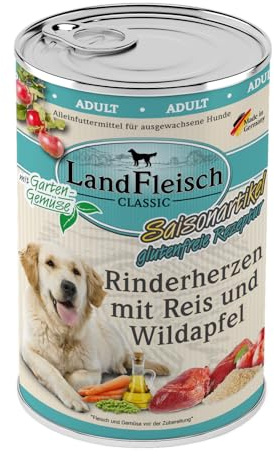 Landfleisch Rinderherzen mit Reis, Wildapfel & Gartengemüse | 6X 400g